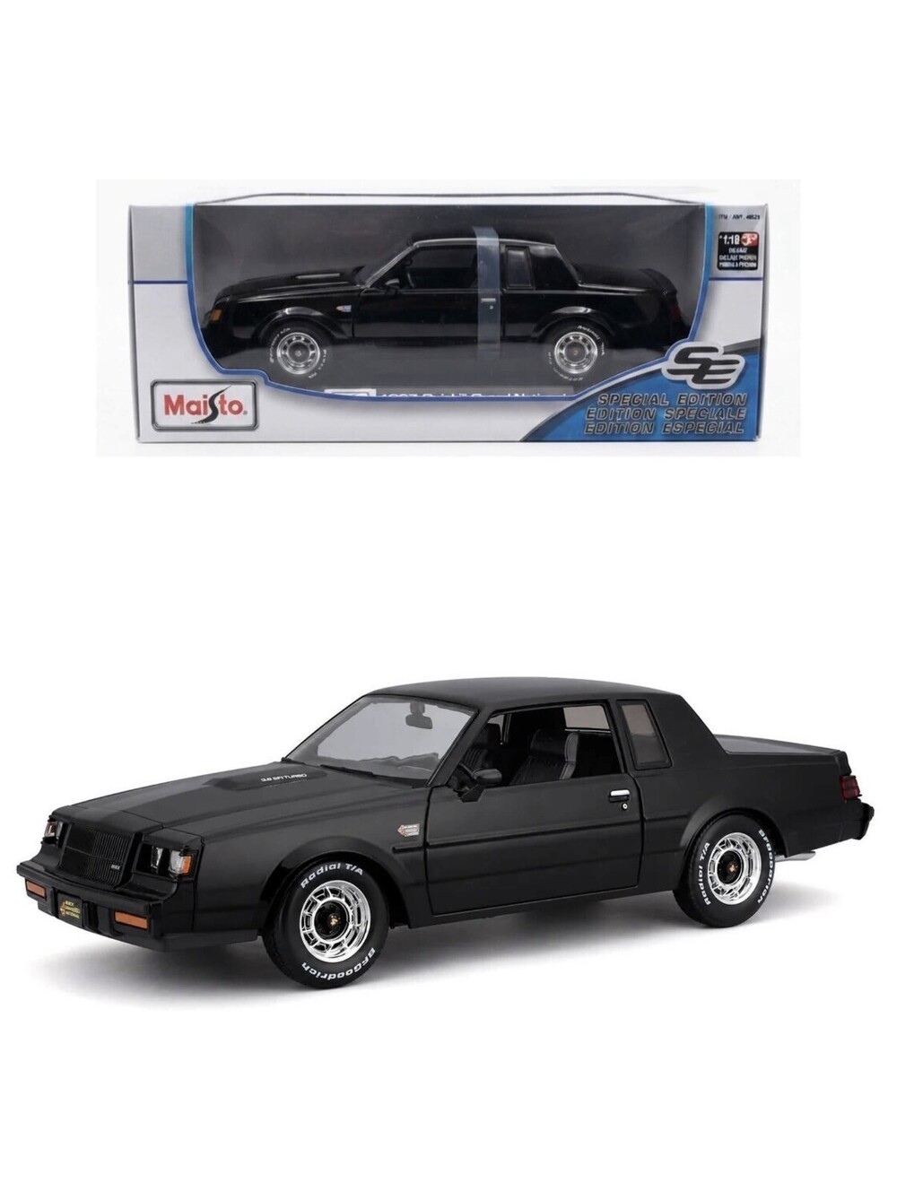 MAISTO 1:18 Diecast Car Special Edition 1987 Buick Grand National GNX ⬛ Black